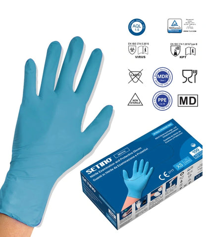 10 doboz NITRIL vizsgáló- és védőkesztyű - púdermentes, 3,5 gramm, kék