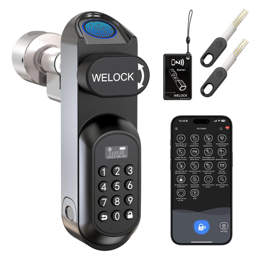 WELOCK Core1KEY81 – Ujjlenyomatos és PIN-kódos okos ajtózár Bluetooth kapcsolattal